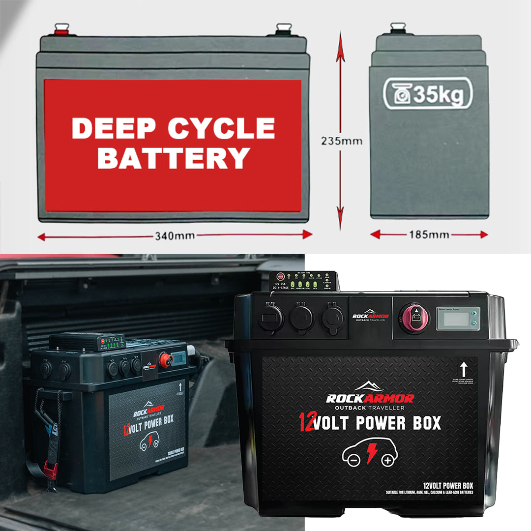 12V Battery Box Built in 25A DCDC Charger MPPT IP67 Rated